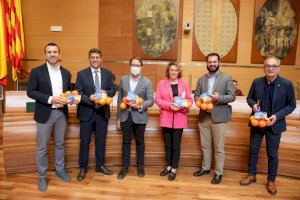 Los populares llevan mallas de naranjas a la Diputación para denunciar la situación de emergencia del campo valenciano