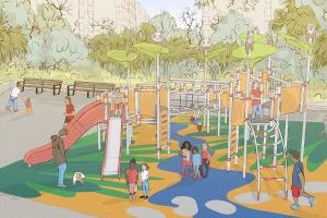 L'Ajuntament aprova el disseny de la nova zona de jocs infantils amb escenografia d'animals a la plaça del Cedre