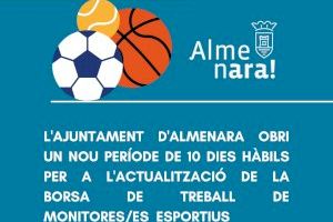 L'Ajuntament d'Almenara obri de nou la borsa de monitors esportius per a les activitats d'estiu