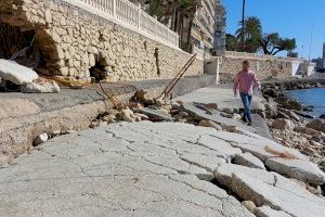 Compromís insta urgentemente al Gobierno a reparar los desperfectos en la zona costera entre Serra Grossa y Albufereta