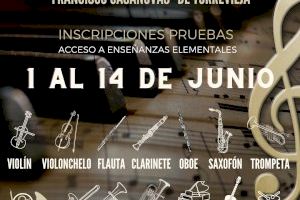 Las pruebas de acceso a enseñanzas elementales del Conservatorio Profesional de Música "Francisco Casnovas", se abrirá del 1 al 14 de junio
