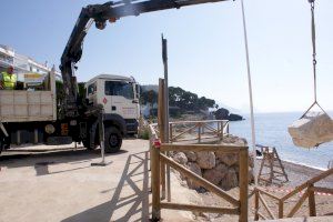 Comienzan las obras de reparación de la escollera de Cap Negret de Altea