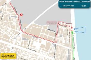 Cortes de calles este domingo en Valencia por el triatlón Playa de la Malva-rosa