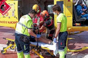 Rescaten en helicòpter a un ciclista ferit a Alacant