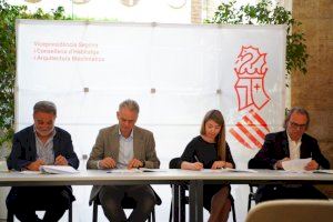 Héctor Illueca firma tres convenios con los colegios de Arquitectos, Aparejadores e Ingenieros Industriales para implantar el sistema BIM