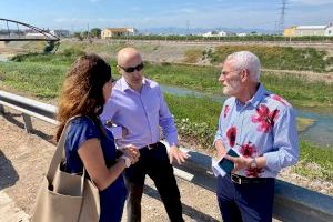 El alcalde de Alboraya visita el barranco del Carraixet junto al presidente de la Confederación Hidrográfica del Júcar