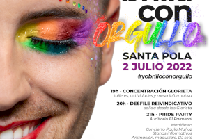 “Yo brillo con orgullo en Santa Pola” será el lema de las actividades LGTBIQ+ que culminarán con un desfile y fiesta en El Palmeral