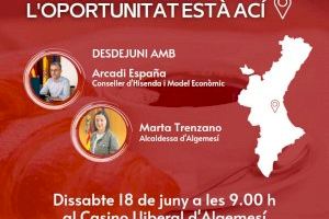 Desdejuni del PSPV-PSOE d'Algamesí amb el conseller Arcadi España i l'alcaldessa Marta Trenzano