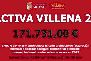 El Ayuntamiento de Villena abre el próximo lunes   el plazo de solicitud de ayudas del Plan Reactiva que ofrece 2.000 euros por solicitud