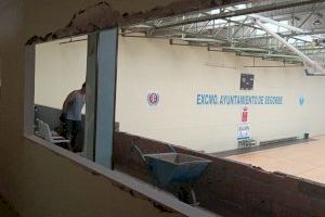 Obras de mejora en el Pabellón Polideportivo de Segorbe