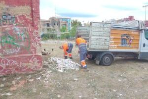 València retira 688 tones de residus en abocadors i solars, i neteja 43 abocadors irregulars en el segon trimestre de l’any