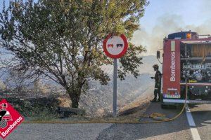 Incendio en Monóvar: Arden 1.000 metros cuadrados de matorral y pasto