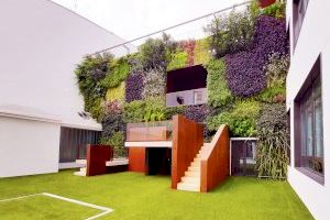 El nuevo jardín vertical del CEU en Elche produce el oxígeno de 120 estudiantes al año