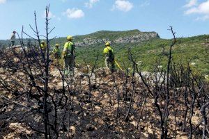 Els bombers extingeixen un incendi en la Tinença de Benifassà