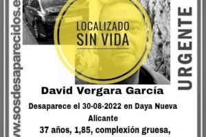 Encuentran sin vida al hombre desaparecido en Daya Nueva (Alicante) este martes