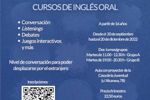 El Ayuntamiento de San Antonio de Benagéber ofrece el curso “English Workshop” de inglés oral