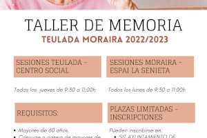 Abierto el plazo de inscripción para el Taller de Memoria 2022/2023 en Teulada Moraira