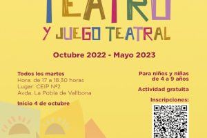 El Ayuntamiento de San Antonio de Benagéber lanza un "Taller de Teatro y Juego Teatral para niñas y niños"