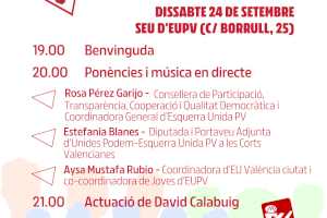 Esquerra Unida de València ciutat organitza una jornada de convivència per iniciar el curs polític