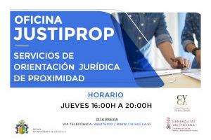 Orihuela contará, a partir del 15 de septiembre, con el servicio de orientación jurídica de proximidad, Justiprop