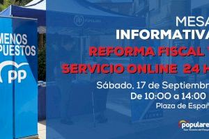 El PP presenta su servicio 24 horas y la reforma fiscal en la carpa instalada mañana sábado en la Plaza de España