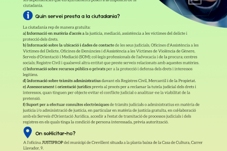 Crevillent posa al servei de la seua ciutadania “JUSTIPROP”, un nou servei d'orientació jurídica gratuït finançat per la Generalitat