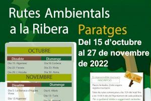 El Consorci de la Ribera lanza la quinta edición del programa PARATGES, Rutas Medioambientales de la Ribera