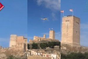 Pateix un infart a la torre del castell de Biar i el rescaten en helicòpter