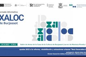 Burjassot acoge una jornada informativa sobre las ayudas 2022 a la reforma, rehabilitación y actuaciones urbanas “Next Generation EU”