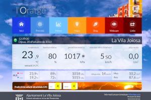 Ya está operativa la nueva web meteorológica municipal de la Vila Joiosa