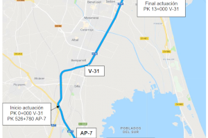 Mitma adjudica por 7,1 millones de euros la rehabilitación del firme de dos tramos en la autovía V-31 y la autopista AP-7
