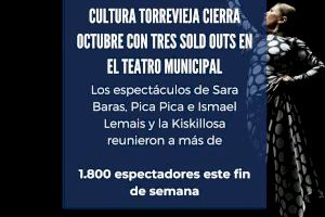 Cultura Torrevieja cierra octubre con tres SOLD OUTS en el teatro municipal