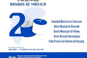 Torrevieja acoge el próximo sábado un encuentro entre bandas con motivo del 200 aniversario de la Diputación de Alicante