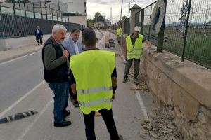 ADIF inicia las obras de mejora del muro de protección de las vías en la calle Pintor Juan Gris