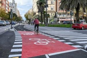 València estrena carril bici: comença a funcionar el tram entre plaça d'Espanya cap a avinguda del Cid