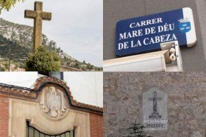 La cruz de Herbés, la calle Virgen de la Cabeza y la entrada de Correos en Burriana y la iglesia de Castell de Cabres