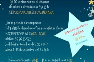 Las inscripciones para l'Escola de Nadal de Almenara se abrirán el jueves 1 de diciembre