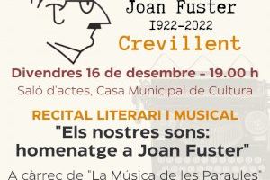 Crevillent continúa con la conmemoración del Any Fuster con el recital “Els nostres sons: homenatge a Joan Fuster”