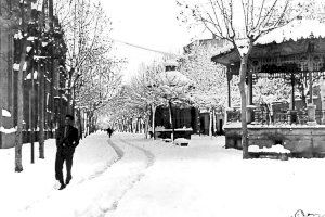 El camí d'Onda nevado, 1946. Archivo de la Diputación