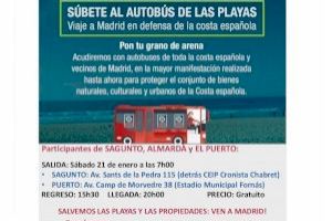Este sábado, el ‘autobús de las playas’ viajará hasta Madrid para la manifestación en defensa de la costa española