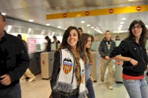 València refuerza el metro y el tranvía  para el partido entre el Valencia y el Almería de este lunes