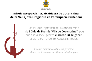 La I Gala de Premis «Vila de Cocentaina» tindrà lloc el dissabte 28 de gener de 2023