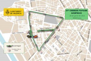 Consulta los cortes de tráfico en València este domingo por la XXIV Carrera Popular Galápagos