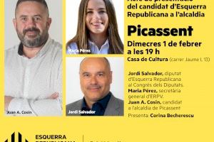 Esquerra Republicana del País Valencià presenta aquest dimecres el seu candidat a l’alcaldia de Picassent, Juan A. Cosín