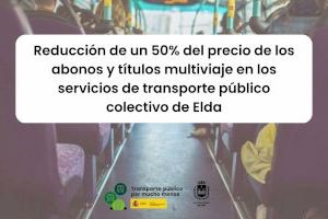 Los usuarios del transporte público urbano de Elda se benefician desde mañana y hasta el 30 de junio de una bonificación del 50%
