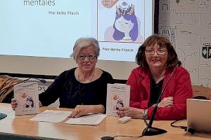 Celebració del Dia de la Dona 2023 a la biblioteca amb Marcela Barbé i Pilar Bellés