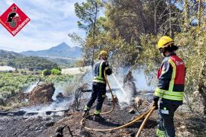 Susto en Callosa d’En Sarrià al arder una zona de monte