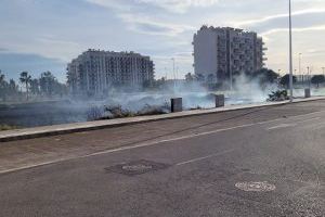 VÍDEO | Incendi en els matolls pròxims al canal de Masbó a Moncofa