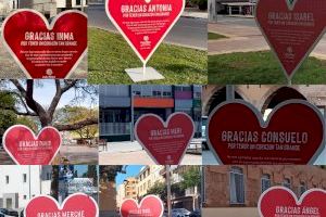 Corazones en diferentes puntos de la ciudad: Cáritas agradece a Vila-real su solidaridad