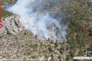 Estabilitzat l'incendi forestal de Viver: es retiren els mitjans aeris